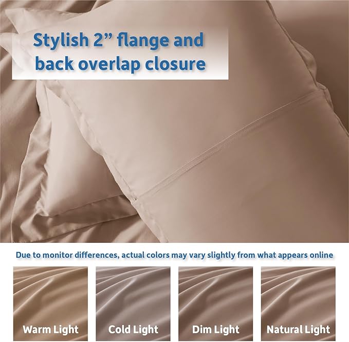 Nestl Khaki Duvet Cover King Size - Soft Double Brushed King Duvet Cover Set, 3 Piece, with Button Closure, 1 Duvet Cover 104x90 inches and 2 Pillow Shams