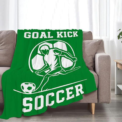 Soccer Blanket Super Soft Warm Fluffy Fleece Flannel Ball Sports Throw Blanket Cozy Fuzzy Plush Stuff Bedding Blankets Gifts for Teens Boys Kids Women Girls Adults 50"X40"