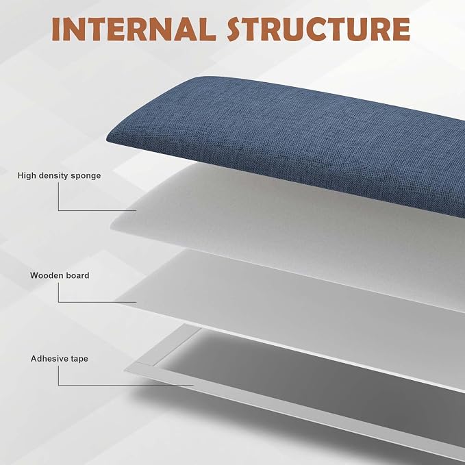 IFNOW Wall Mounted Headboard, Peel and Stick Panels, Blue, Queen | 3D Soundproof Acoustic Padding, Reusable and Removable Tufted fabric Bed Headboard for bedroom (9 Panels, 10" x 24")
