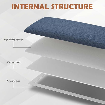 IFNOW Wall Mounted Headboard, Peel and Stick Panels, Blue, Queen | 3D Soundproof Acoustic Padding, Reusable and Removable Tufted fabric Bed Headboard for bedroom (9 Panels, 10" x 24")