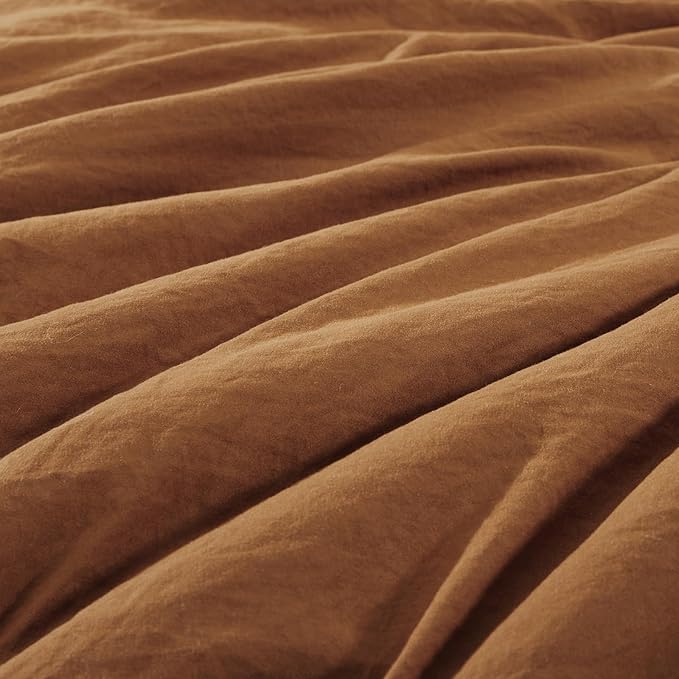 WRENSONGE Oversize King Size Comforter Sets- 7 Pieces Soft Terracotta Bed in a Bag with Fitted Sheet, Flat Sheet, 2 Pillow Shams, 2 Pillowcases, Warm Bedding Sets for All Season