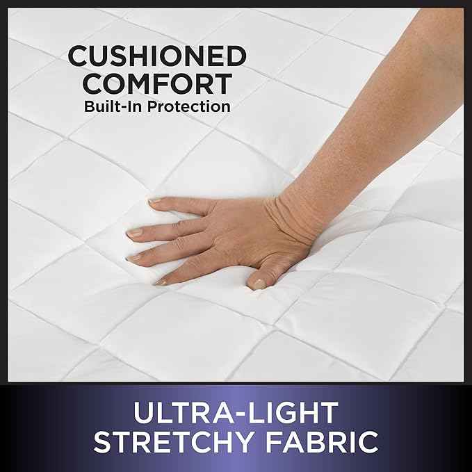 Protect-A-Bed Essential Mattress Pad Twin XL, 100% Waterproof, Dust Mite Barrier Mattress Pad, Breathable & Quiet, Antimicrobial, Fits 11"-18" Mattresses