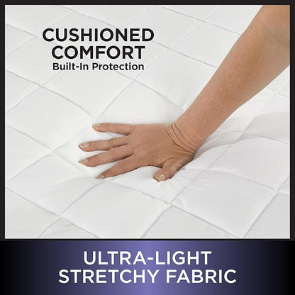 Protect-A-Bed Essential Mattress Pad King, 100% Waterproof, Dust Mite Barrier Mattress Pad, Breathable & Quiet, Antimicrobial, Fits 11"-18" Mattresses