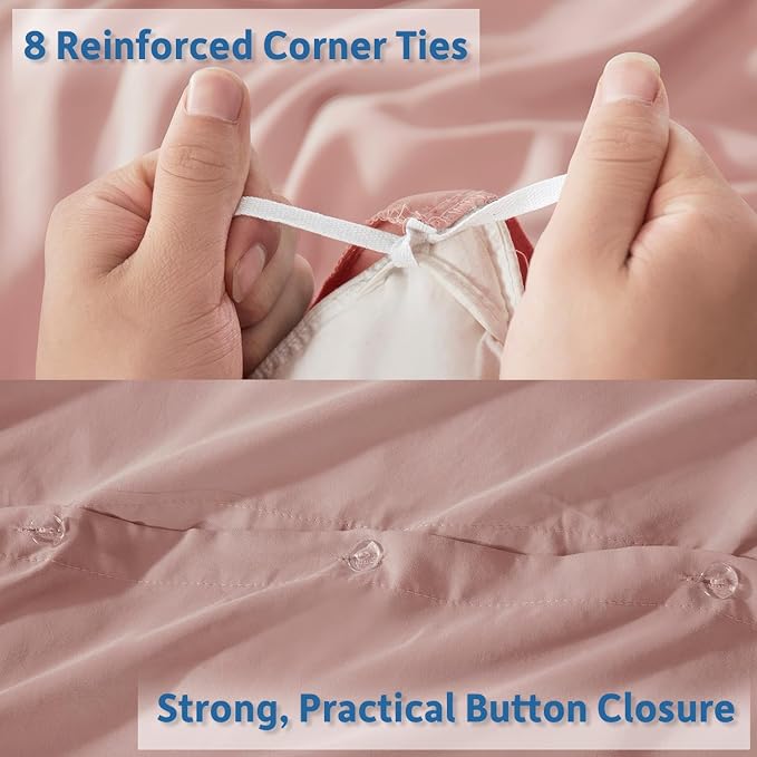 Nestl Twin Duvet Cover Set - Soft Double Brushed Blush Pink Duvet Cover Twin XL, 2 Piece, with Button Closure, 1 Duvet Cover 68x90 inches and 1 Pillow Sham