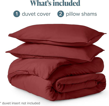 Bare Home Bedding Duvet Cover California King Size - Premium 1800 Super Soft Collection - Lightweight, Cooling - Soft Breathable Bedding Duvet Cover (Cal King, Rosewood)