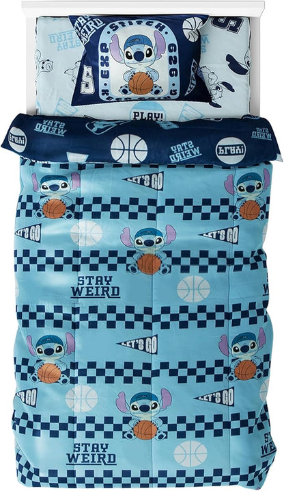 Northwest Disney Lilo & Stitch Twin Comforter Set, Reversible Design Ultra Soft Fade Resistant Microfiber Kids Bedding Set, Officially Licensed | Reversible Design, Ultra Soft, Fade Resistant, Microfiber, Kids Bedding, Officially Licensed