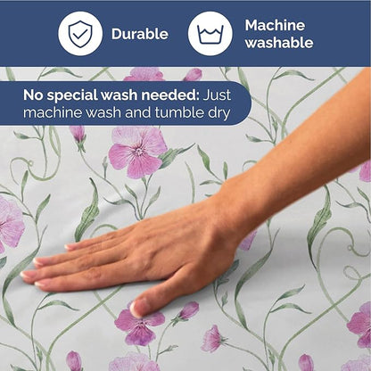 Floral Sheets - Pink Floral Bed Sheet Set - 1 Flat, 1 Fitted & 1 Pillowcase w/ Deep Pockets - Comfy, Wrinkle & Fade Free - Boho Botanical Bedding - Ultra-Soft, Breathable & Cooling - Twin XL Size Set
