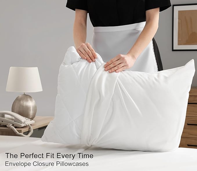 RUVANTI 100% Cotton Sheets – Full Size Percale Bedding, Cooling & Breathable, Durable with a Crisp, Soft & Comfortable Feel, 16" Deep Pocket, 4-Piece Set, Milky White