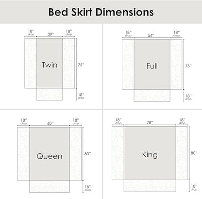 Greenland Home Paisley Quilted 100% Cotton Bed Skirt, White, King
