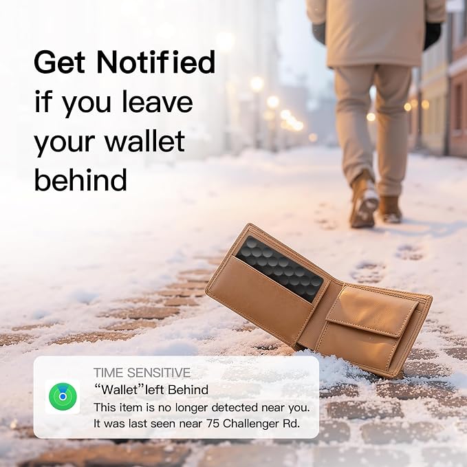 2026 Apple MFi Certified Wallet Tracker Smart Card for Find My iPhone Ultra Thin Air Tracker Tag for Travel, 5 Years+ Staying Power, IP69 Waterproof, Key Finder & Item Locator for Keys, Bags, Passport