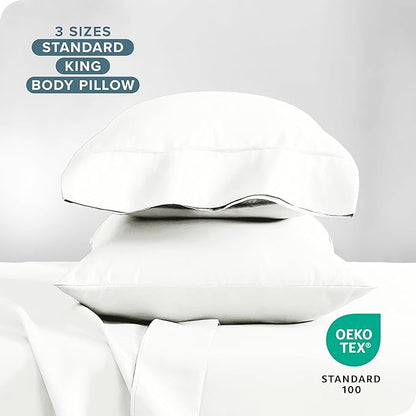 Bare Home Microfiber Pillow Cases - Standard/Queen Size Set of 2 - Cooling Pillowcases - Double Brushed - Ivory Pillowcases 2 Pack - Easy Care (Standard Pillowcase Set of 2, Ivory)