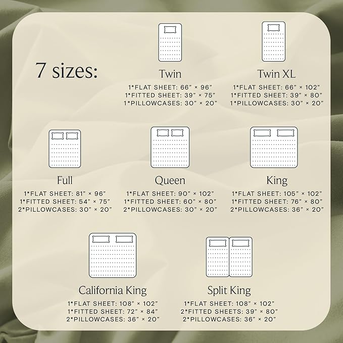 LuxClub 4 PC Full Sheet Set, Breathable Luxury Bed Sheets, Deep Pockets 18" Wrinkle Free Cooling Bed Sheets Machine Washable Hotel Bedding Silky Soft - Olive Full