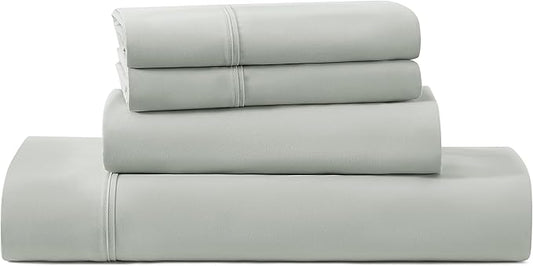 UGG Hedi Full XL Sheet Set 4-Piece Luxury Cooling Sheets Deep Pockets Premium Bedding with 2 Pillow Shams Hypoallergenic Machine Washable Soft Lightweight Bed Set for Bedroom, Full XL, Mineral Green