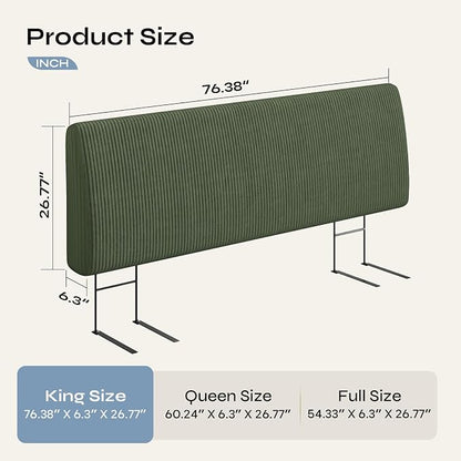 4.7" Upholstered Headboard for King Size Bed, Height Adjustable and Ergonomic Headboard, Easy Assemble, Sturdy and Durable, Olive Green