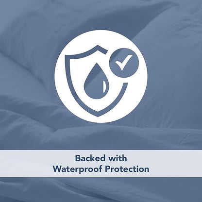 Serta Soft Top Mattress Cover, 60" x 80" Odor-Preventing and Stain-Resistant Waterproof Mattress Protector, 18" Elastic Deep Pocket for Secure Fit, Queen Mattress Pad, White