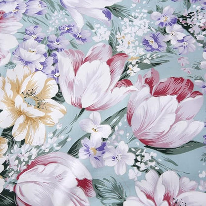 WINLIFE 100% Cotton Pillowcases Queen Size Garden Floral Printed Pillow Cases Set of 2 Soft and Breathable Cooling Pillow Case (Queen 20x30'', Purple Flower)