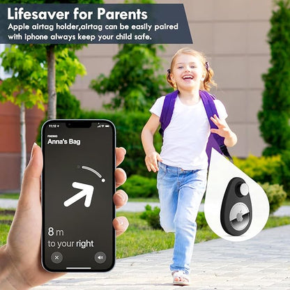 Air Tag Holder for Kids Hidden 4 Pack GPS Tracker Case, Anti-Removal Silicone Case with Pins, Suitable for Children, Elderly, Pets, Backpack, Luggage (Black, Blue, White, Red)