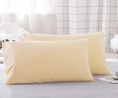 Microfiber Standard Bed Pillowcases 2 Pack, Super Soft Bed Pillow Covers Envelope Closure, Wrinkle, Fade and Stain Resistant, 20x26, Beige