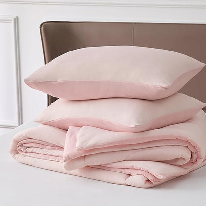 Bedsure Queen Comforter Set - Cooling and Warm Bed Set, ICY Pink Reversible Bedding for All Season, 3 Pieces, 1 Queen Size Comforter (88"x88") and 2 Pillow Cases(20"x26")