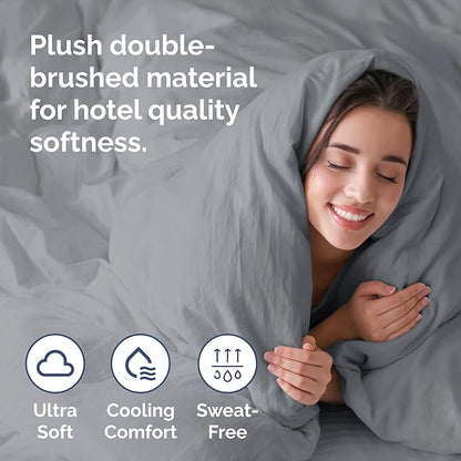 Duvet Cover Cal King Size Set - Extra Soft Cal King Duvet Cover 104" x 98" with 2 Pillow Shams - Hotel Luxury, Easy Care & Fade Free w/ Zipper Closures & Ties - Comfy, Cozy & Breathable (Steel Blue)