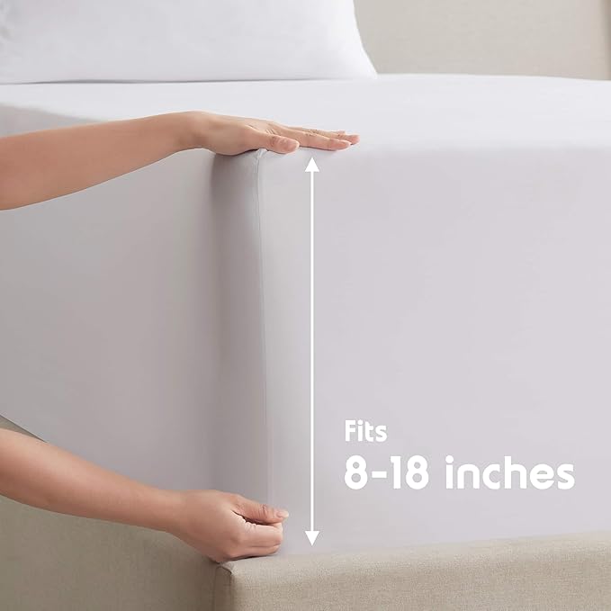 Nestl Full Sheet Set - Luxury 1800 Ultra-Soft Microfiber Full Bed Sheets - Double Brushed - Deep Pockets - Easy Fit - 4 Piece Set - Bedding Sheets & Pillowcases (Full, White)