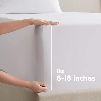 Nestl Full Sheet Set - Luxury 1800 Ultra-Soft Microfiber Full Bed Sheets - Double Brushed - Deep Pockets - Easy Fit - 4 Piece Set - Bedding Sheets & Pillowcases (Full, White)