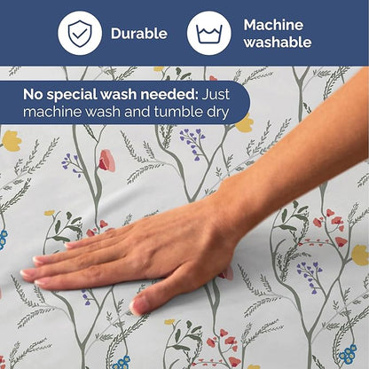 Floral Sheets - Boho Full Bed Sheet Set - 1 Flat, 1 Fitted & 2 Pillowcases w/ Deep Pockets - Comfy, Wrinkle & Fade Free - Boho Botanical Bedding - Ultra-Soft, Breathable and Cooling - Full Size Set