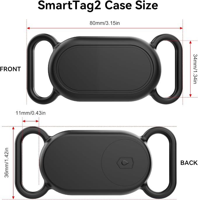 Waterproof Silicone Case Holder for Galaxy Smarttag2, 2 Pack Pet Dog Cat Collars, Anti-Lost Scratch Resistant Holder Accessory Protective Cover for Samsung Galaxy Smart tag2 (Grey/Pink)