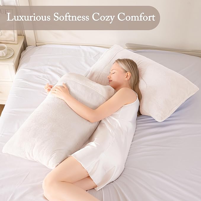 Velvet Pillowcases King Size of 2 Pack, Ultra Soft Breathable King Pillow Cases with Flap Closure for Bed, Luxury Fuzzy Warm Flannel Velvet Pillow Covers, No Insert (King 20x40 in, Light Soft Pink)