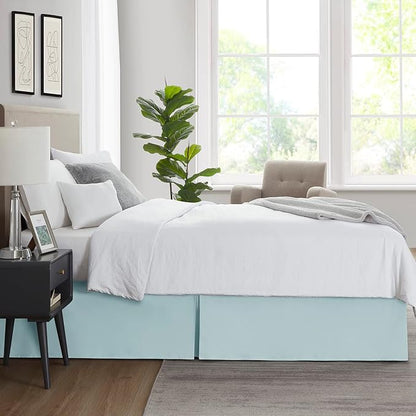 Nestl Light Baby Blue Twin Bed Skirt - Twin Size Bed Skirt 14 Inch Drop - Brushed Microfiber Bed Skirts - Hotel Quality Pleated Bed Skirt - Shrinkage & Fade Resistant