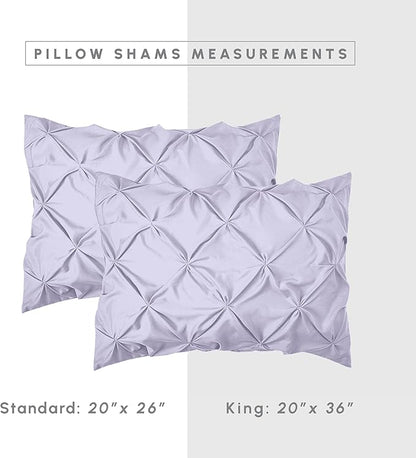 Elegant Comfort 8-Piece Pinch Pleated Comforter Set - All Season Complete Bed in a Bag, Includes 4pc Smart Sheet Set, Bed Skirt, Comforter, Matching Pillowcases and Shams, Twin/Twin XL, Lavender