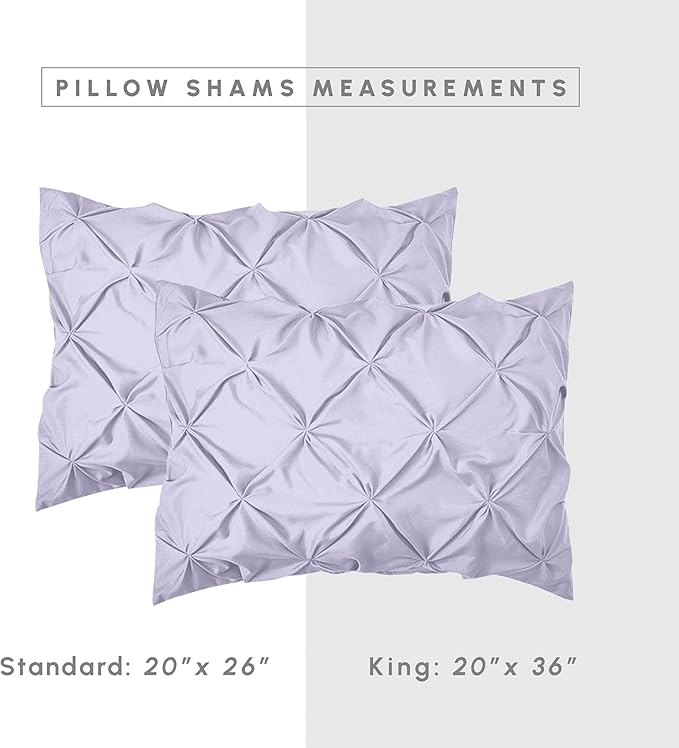 Elegant Comfort 8-Piece Pinch Pleated Comforter Set - All Season Complete Bed in a Bag, Includes 4pc Smart Sheet Set, Bed Skirt, Comforter, Matching Pillowcases and Shams, Full/Queen, Lavender
