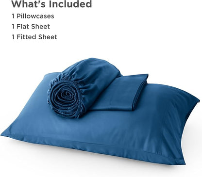 Bedsure Cooling Sheets Twin, Rayon Derived from Bamboo, PureWoven, Breathable & Soft Twin Sheets Set, Deep Pocket Up to 16 Inches, Hotel Luxury Silky Bedding for Hot Sleepers, Teal