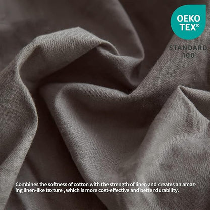 BISELINA French Linen Bed Skirt with Pleated Frills 22-Inch Tailored Drop Natural Flax Cotton Blend Dust Ruffle Soft Cozy Farmhouse Bedding (22" King, Ruffle Dark Grey)