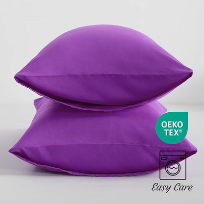 NTBAY King Pillow Cases Set of 2, 2 Pack Brushed Microfiber 20x40 Pillow Cases, Soft, Wrinkle, Fade, Stain Resistant Purple Pillow Cases with Envelope Closure, 20x40 Inches, Purple
