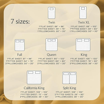 LuxClub 4 PC California King Sheet Set, Breathable Luxury Bed Sheets, Deep Pockets 18" Wrinkle Free Cooling Sheets Machine Washable Hotel Bedding Silky Soft - Medallion Gold Cal King