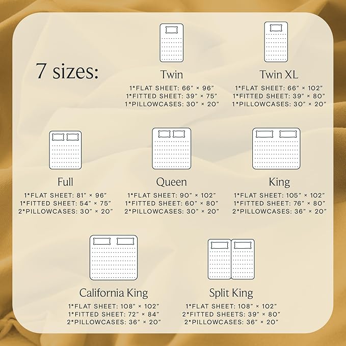 LuxClub Bed Linen Set, 6Pc King Microfiber Sheets, Medallion Gold, Deep Pockets, Wrinkle Free, Cooling, Hypoallergenic
