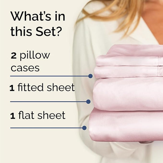 Twin 4 Piece Sheet Set - Comfy Breathable & Cooling - Ultra Soft Hotel Luxury Bedding Set w/ 8-16 Inch Deep Pockets - 1 Flat & 1 Fitted Sheet & 2 Pillowcases - Wrinkle Free & Easy Care - Lavender Pink