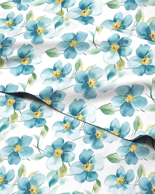 Floral Sheets - Flower Print Bed Sheet Set - 1 Flat, 1 Fitted & 1 Pillowcase w/ Deep Pockets - Comfy, Cozy, Wrinkle & Fade Free - Boho Botanical Bedding - Soft, Breathable & Cooling - Twin XL Size Set