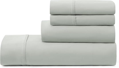 UGG Hedi King Sheet Set 4-Piece Luxury Cooling Sheets Deep Pockets Premium Bedding with 2 Pillow Shams Hypoallergenic Machine Washable Soft Lightweight Bed Set for Bedroom, King, Mineral Green