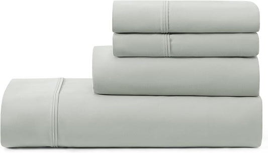 UGG Hedi King Sheet Set 4-Piece Luxury Cooling Sheets Deep Pockets Premium Bedding with 2 Pillow Shams Hypoallergenic Machine Washable Soft Lightweight Bed Set for Bedroom, King, Mineral Green
