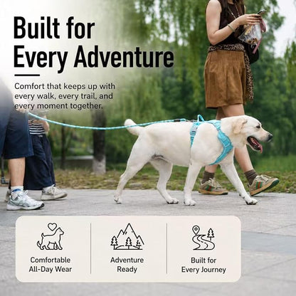 No Pull Dog Harness with Built-in Hidden AirTag & GPS Tracker Holder, Reflective Adjustable Escape-Proof Vest Harness for Small & Medium Dogs (Blue, S)