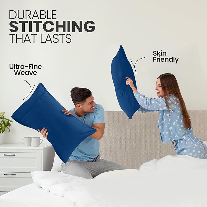 Utopia Bedding Queen Pillow Cases - 2 Pack - Envelope Closure - Soft Brushed Microfiber Fabric - Shrinkage and Fade Resistant Pillow Covers Queen Size 20 X 30 Inches (Queen, Dusk Blue)