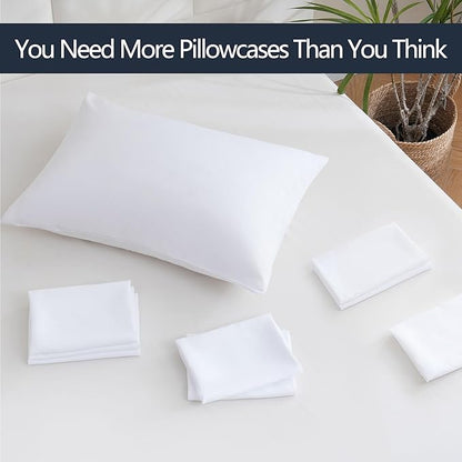 ZPECC Pillow Cases Standard Size Set of 12, 20x26 Envelope Closure Pillowcases, Soft Plain Brushed Microfiber Covers Hypoallergenic Breathable (White)