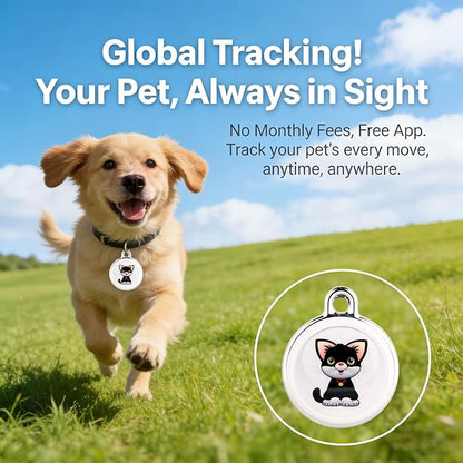 GPS Tracker for Dogs | Mini, Easy-to-Use Cat GPS Tracker | Waterproof and Drop-Proof | Real-Time Positioning with Alarm | Extra-Long Battery Life of 365 Days | No Subscription Required (Android & iOS)