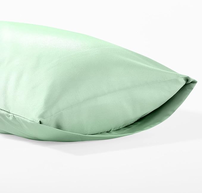 Evolive Ultra Soft Brushed Microfiber Standard Size 20"x30" Pillowcases Pair Set of 2 with Envelope Closure (20"x30" Standard, Mint)