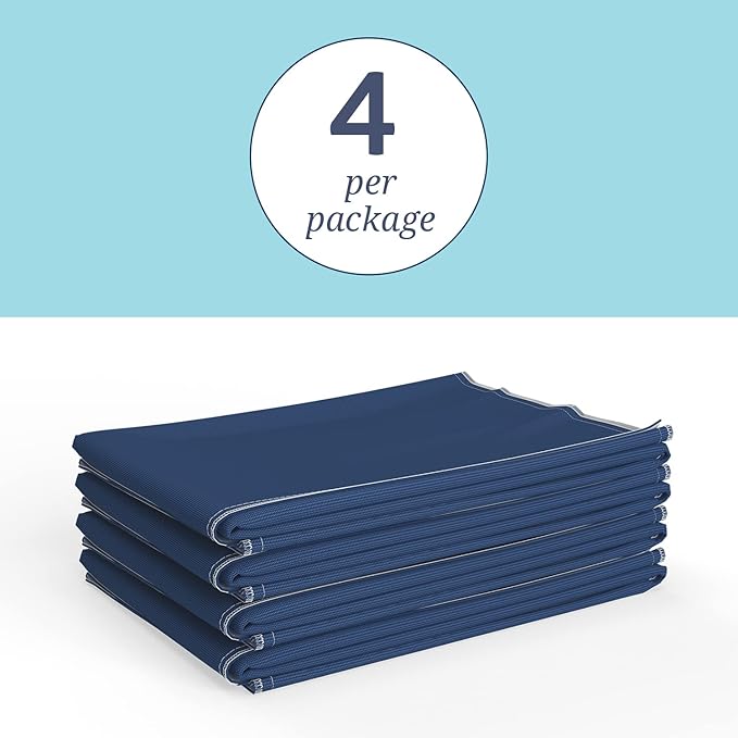Medline Sofnit 300, Pack of 4 Large Washable Blue Underpads, 34”x 48” for use as reusable pet pads, reusable bed pads, great for dogs, cats and bunnies