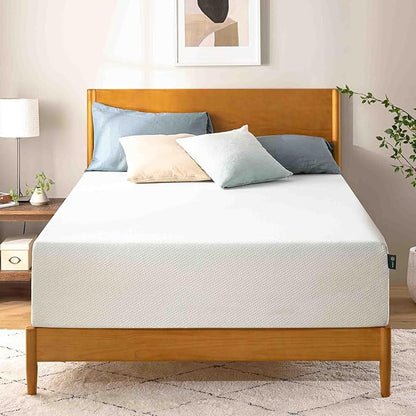 Zinus 14 Inch Queen Green Tea Memory Foam Mattress, Fiberglass Free, Medium Firm Feel, Zoned Pressure Relief, Certified Safe Foams & Fabric, Mattress in A Box