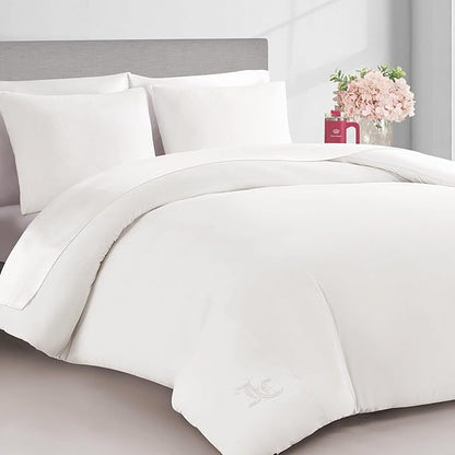 Juicy Couture Angel White Velour King Comforter Set - 3 Piece Luxury Bedding Ensemble