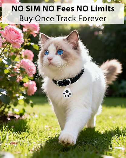 Pet GPS Tracker for Dog and Cat: Dogs and Cats Small Tracking Tag for Google and iOS with No Subscription No Fee - Smart Pets Trackers Waterproof Dustproof Extra Long Batteries Life of 360 Days